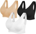 Women Sports Bras, Yoga Comfort Seamless Stretchy Sports Bra for Women 3 Pack