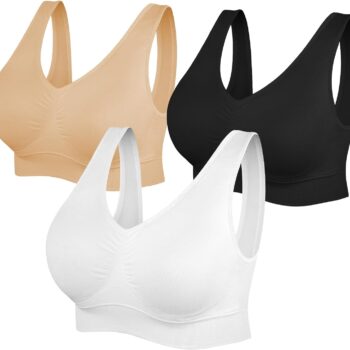 Women Sports Bras, Yoga Comfort Seamless Stretchy Sports Bra for Women 3 Pack