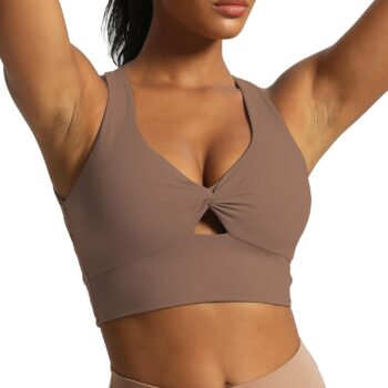 Women Workout Sports Bras Twist Front Fitness Training Gym Bra Yoga Crop Lola Tank