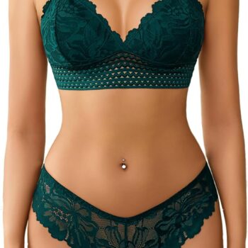 Lingerie Set for Women Sexy Lace Bra and Panty Sets 2 Piece Lace  Set