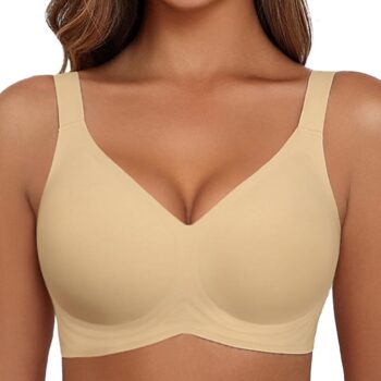 Bras for Women Seamless Bra Full Coverage T Shirt s V Neck Wireless Bra Comfortable Brassiere