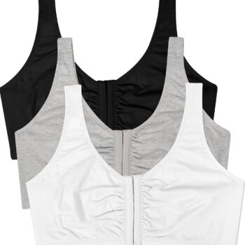 Women Front Close Sports Bra - Cotton Blend, Easy Fit & Built-Up Support